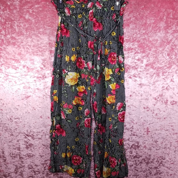 See You Monday Pants - Striped floral pants